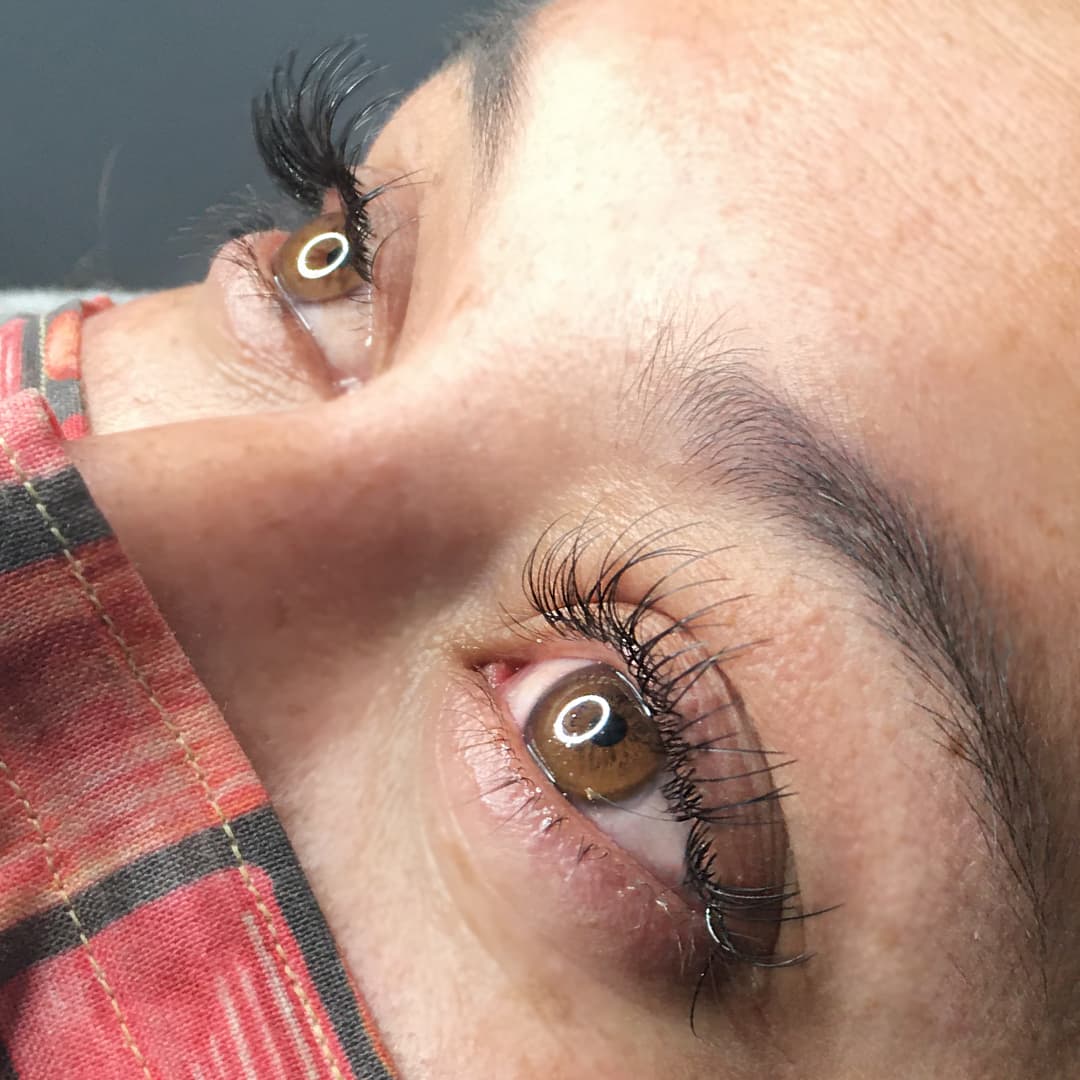 Lash extension result — client photo